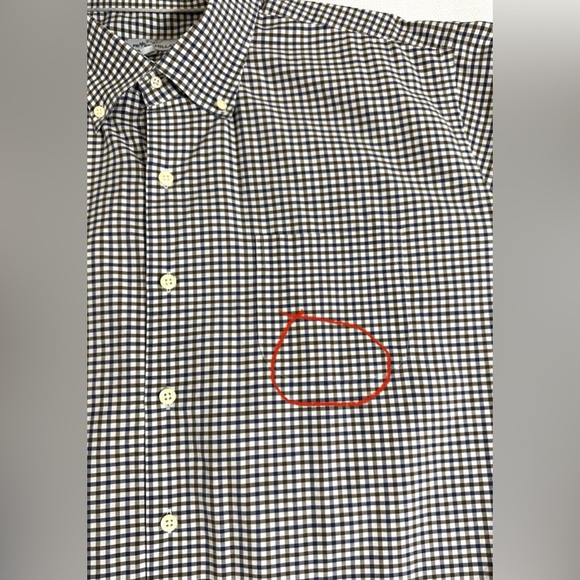 Peter Millar Brown, Blue & White Checkered Plaid Button Up Shirt Men’s XL - Picture 4 of 14